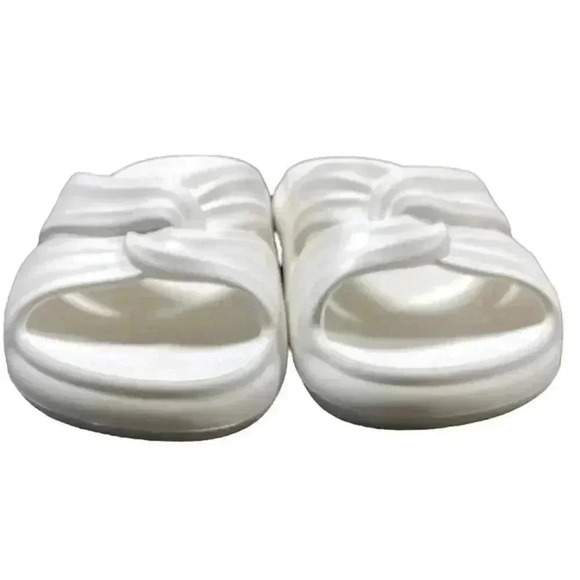 Melissa Free Womens 10 Waterproof Slide Sandals White Flatfoam Twist Vegan - Picture 3 of 10